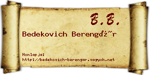 Bedekovich Berengár névjegykártya